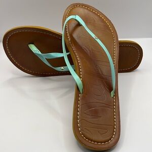 Mad Love Thong Leather Sandals in turquoise Women’s size 7